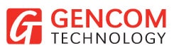 Red and black Gencom Technology Logo