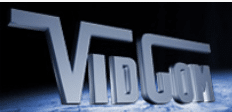 VidCom logo on black background