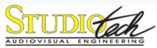 yellow and black Studiotech Logo Audiovisual Engineering subtitle