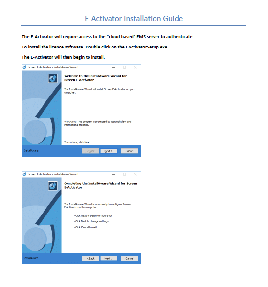 E-Activator Installation Guide pdf thumbnail