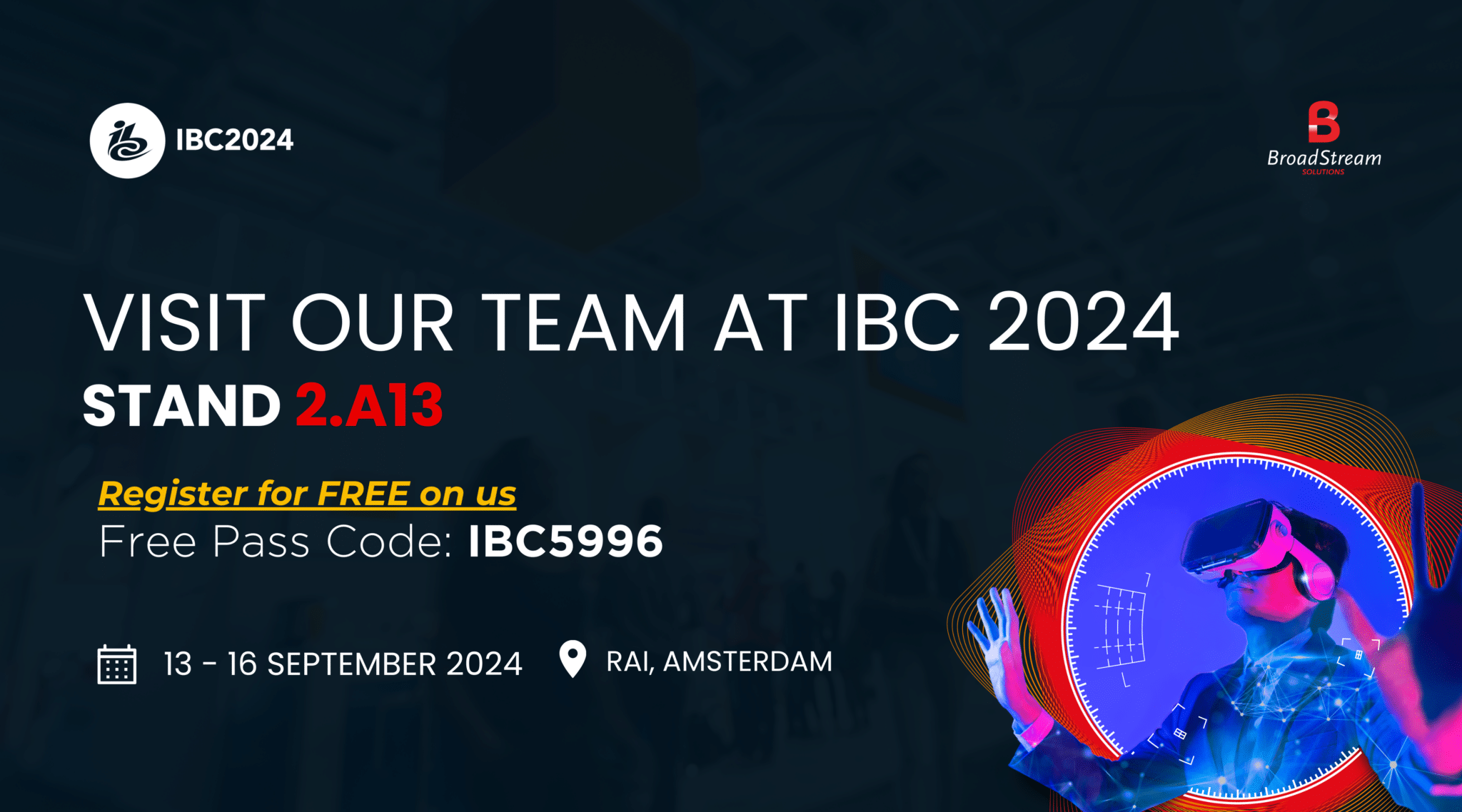 Book a meeting at IBC with BroadStream Solutions